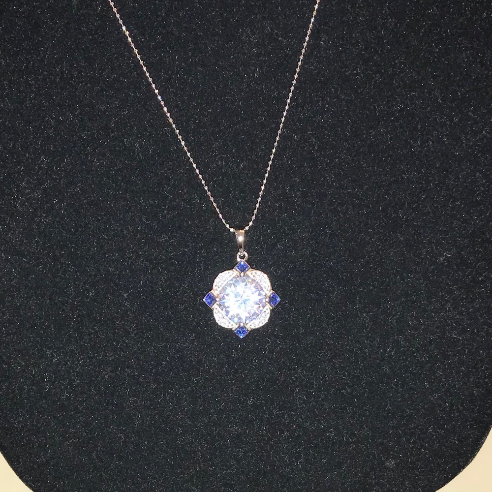 4ct Art Deco Sapphire Pendant - Picture 7 of 14